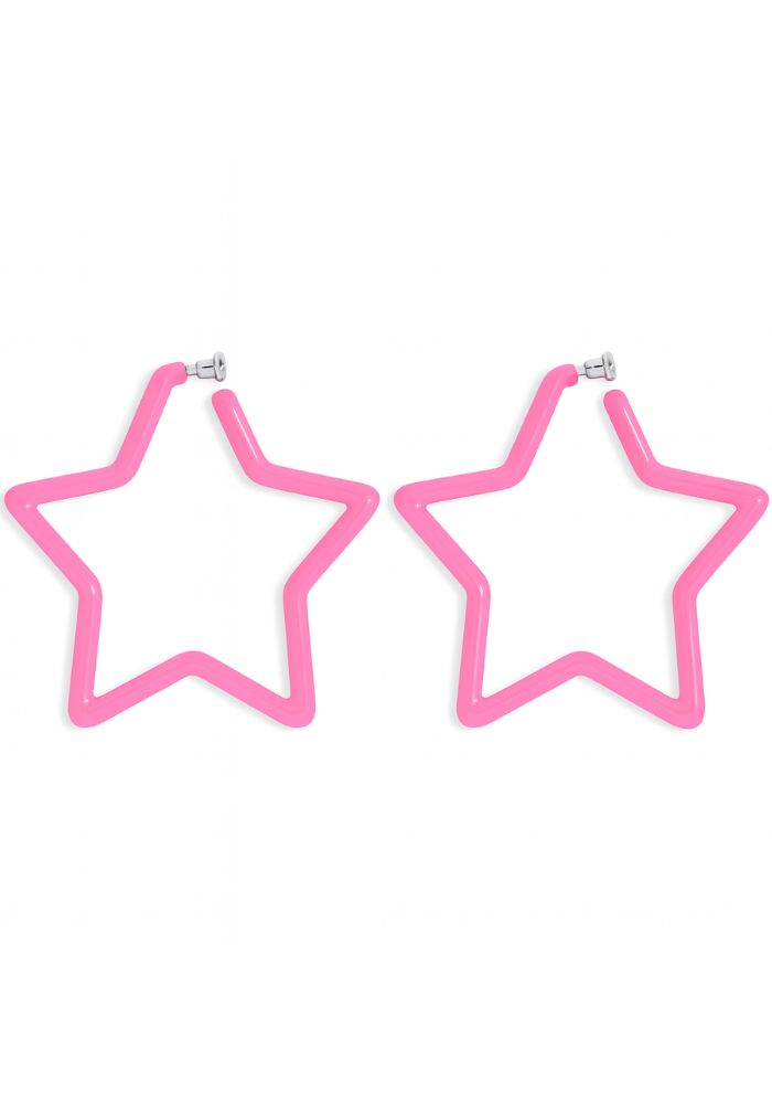 Oorbellen Sterren Neon Roze - Festivales