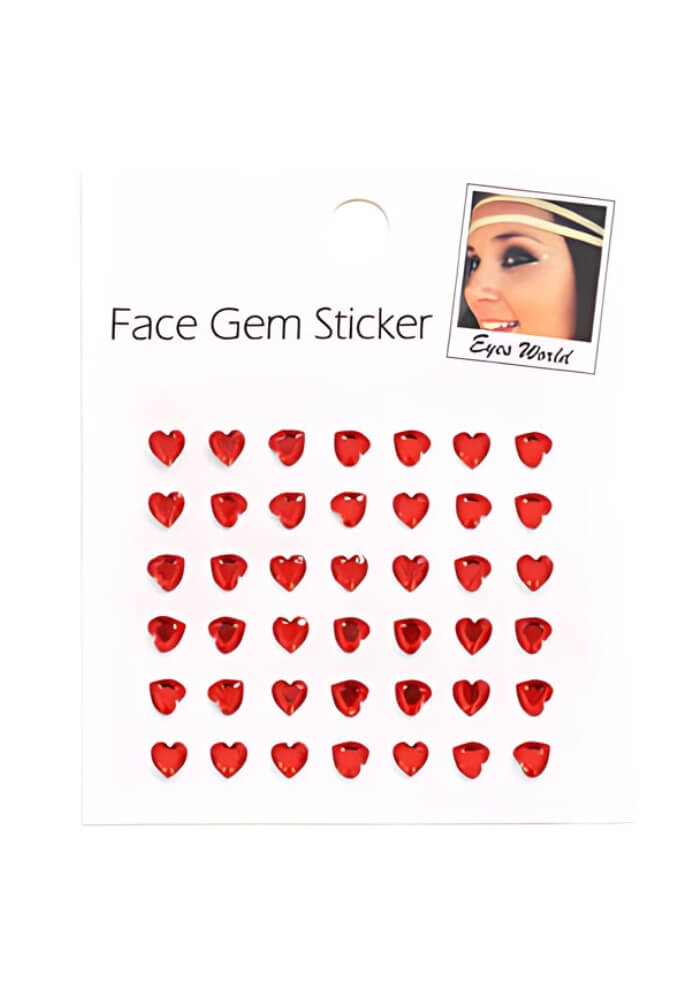 Face Jewels Hartjes Rood - Festivales