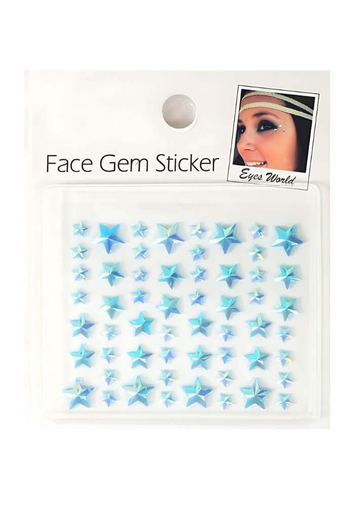 Face Jewels Sterretjes Licht Blauw - Festivales