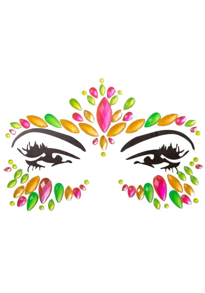 Neon Glow Gezichtssticker Multi B - Festivales