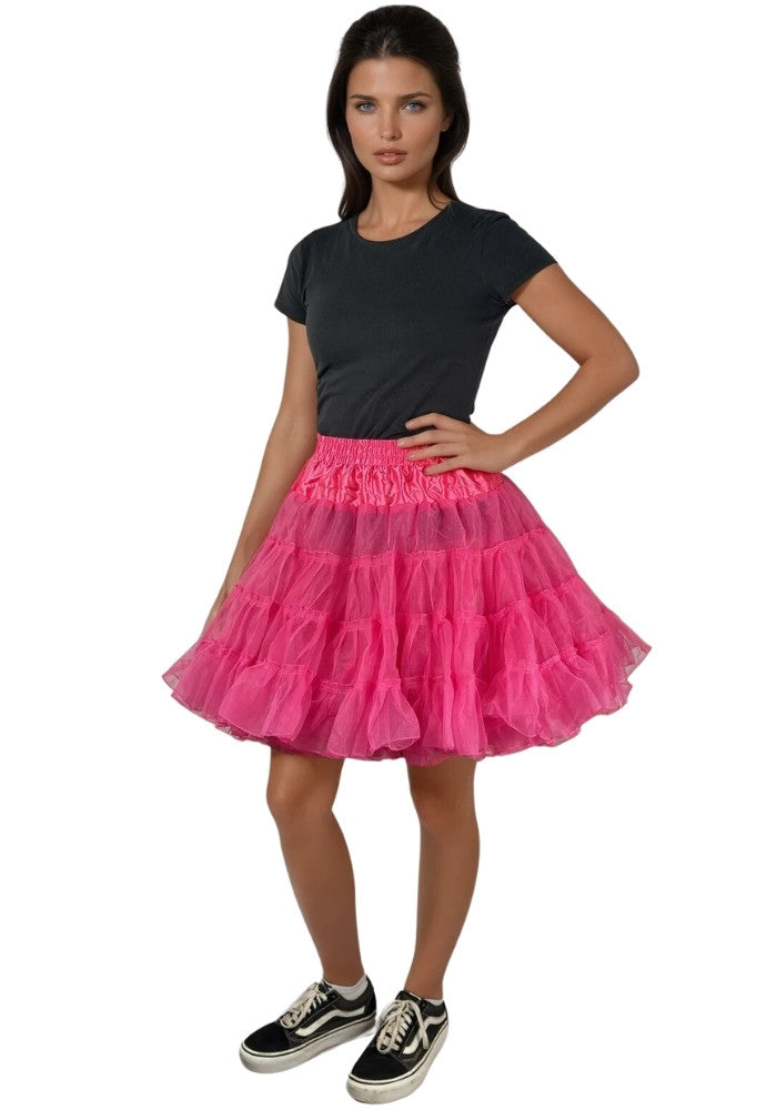 Petticoat Lang Donker Roze 3-Laags - Festivales