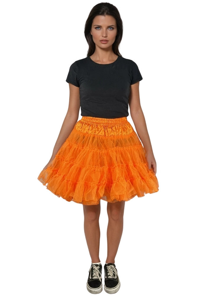 Petticoat Lang Oranje 3-Laags - Festivales