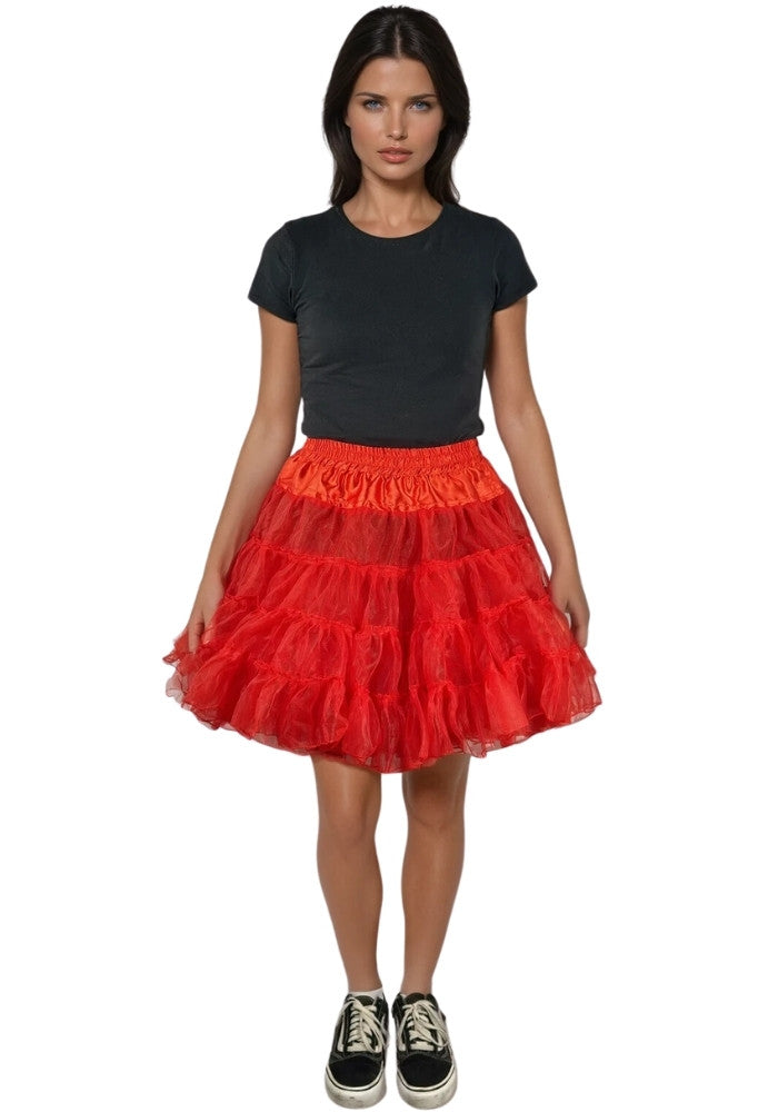 Petticoat Lang Rood 3-Laags - Festivales