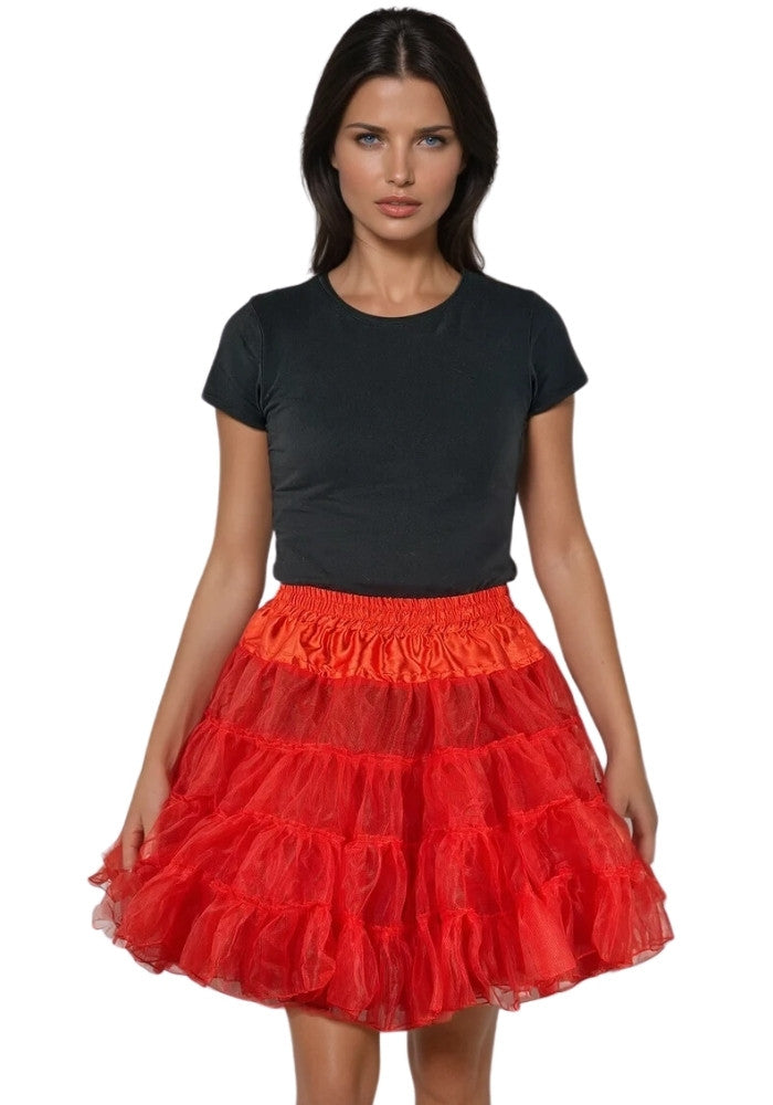Petticoat Lang Rood 3-Laags - Festivales