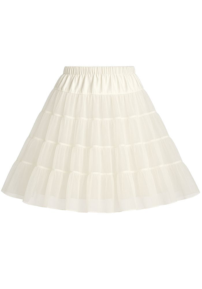 Petticoat Lang Wit 3-Laags - Festivales