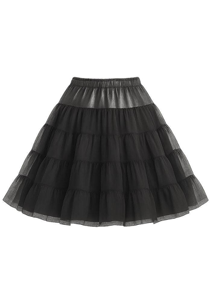 Petticoat Lang Zwart 3-Laags - Festivales