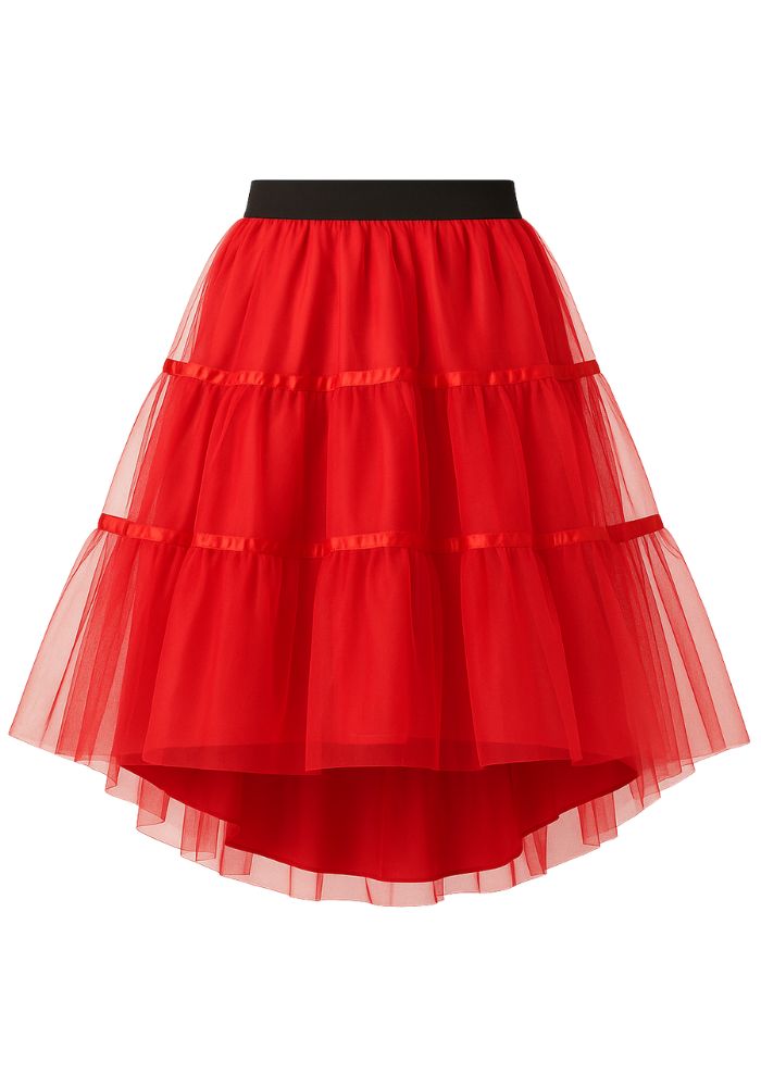 Petticoat Schuin Aflopend Rood - Festivales