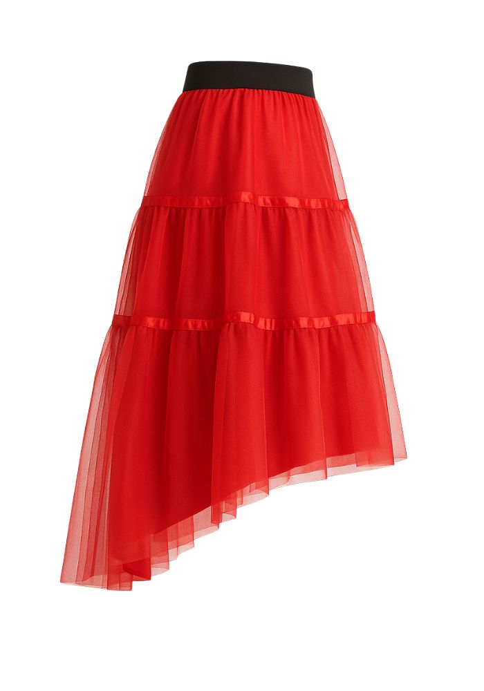 Petticoat Schuin Aflopend Rood - Festivales