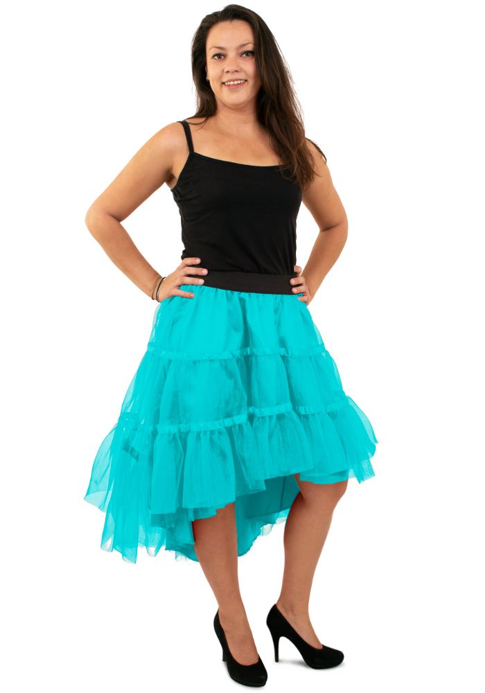 Petticoat Schuin Aflopend Turquoise - Festivales