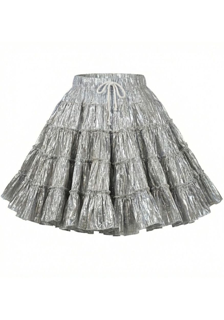 Petticoat Metallic Zilver 2-laags - Festivales