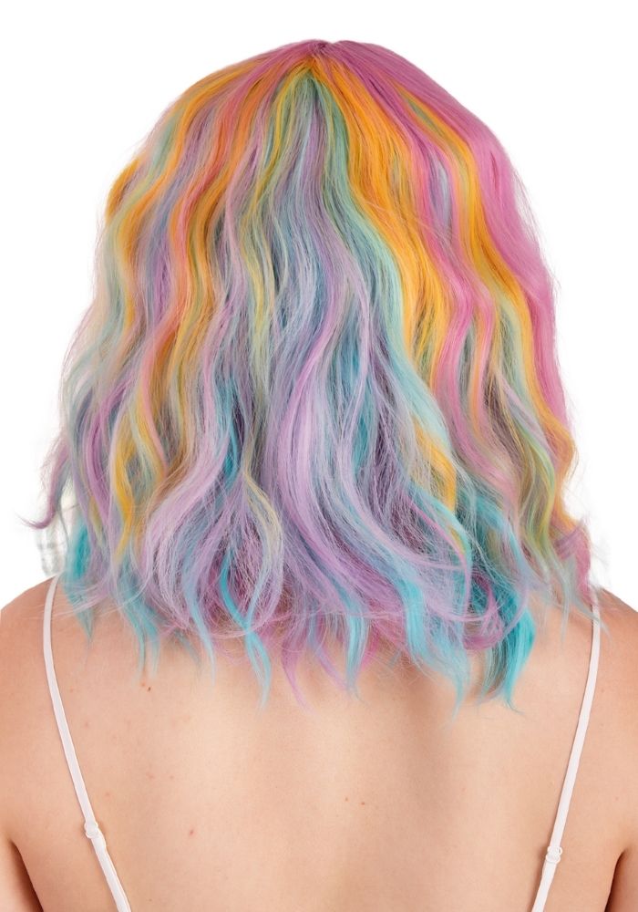 Pruik Alicia Half Lang Wave Pastel - Festivales