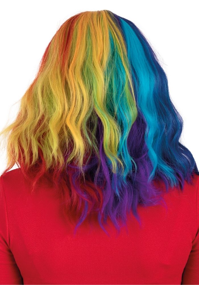 Pruik Alicia Half Lang Wave Full Color - Festivales