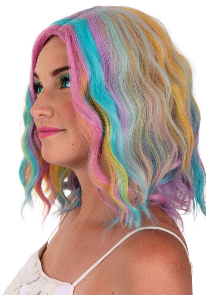 Pruik Alicia Half Lang Wave Pastel 2 - Festivales