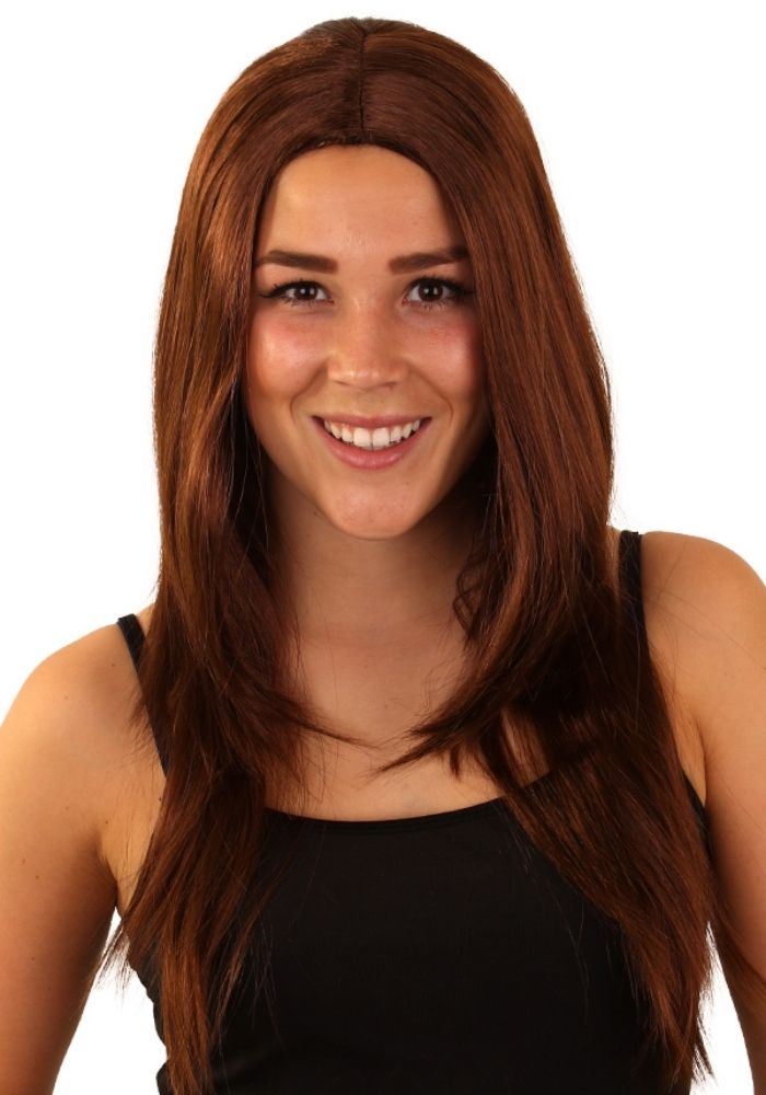 Pruik Niki Lang Haar Bruin - Festivales