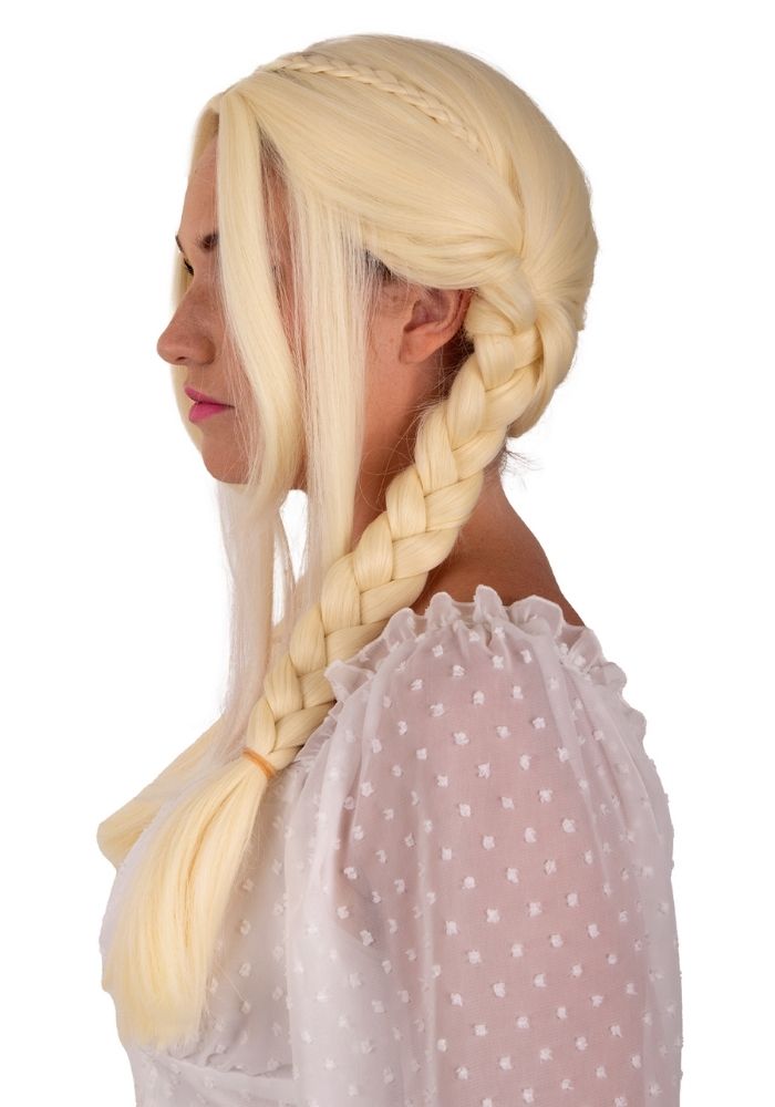 Pruik Eowyn Blond Met Lang Haar en Vlechten - Festivales