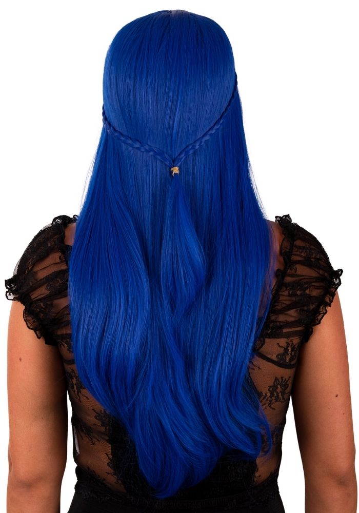 Pruik Eowyn Blauw Met Lang Haar een Vlecht - Festivales