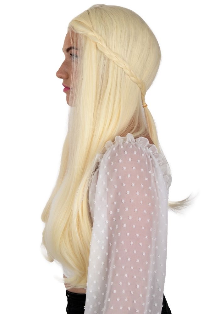 Pruik Eowyn Blond Met Lang Haar een Vlecht - Festivales