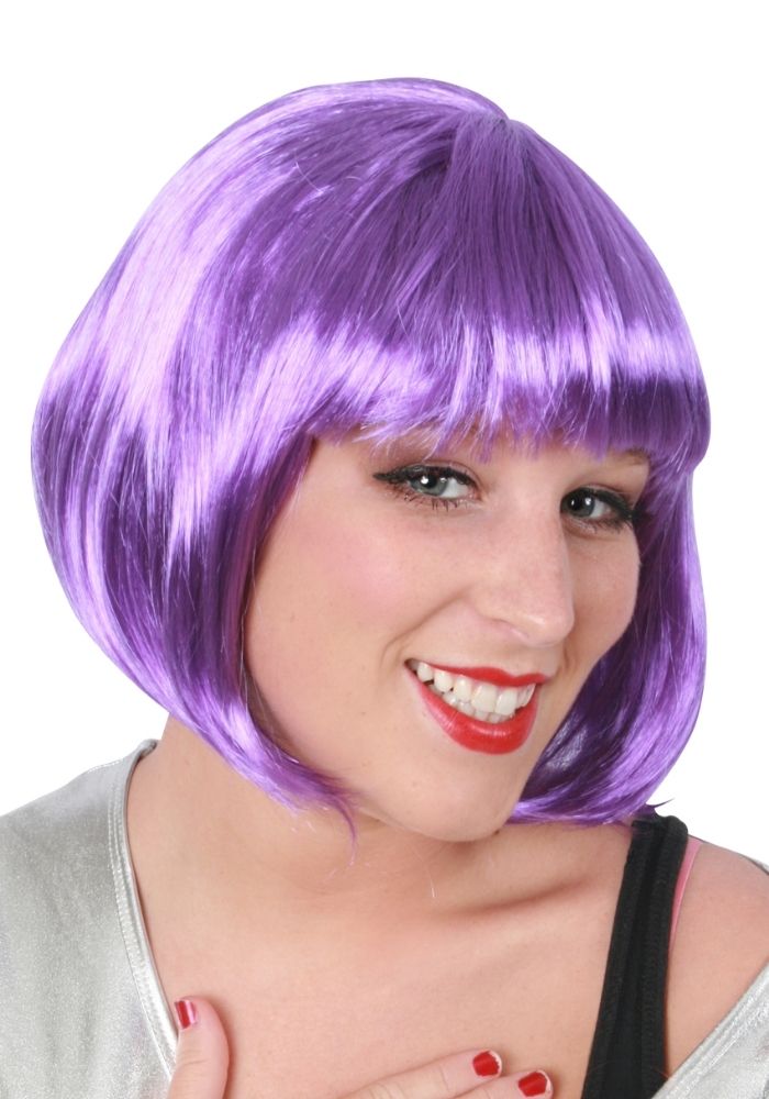 Pruik Sensation Bobline Paars - Festivales