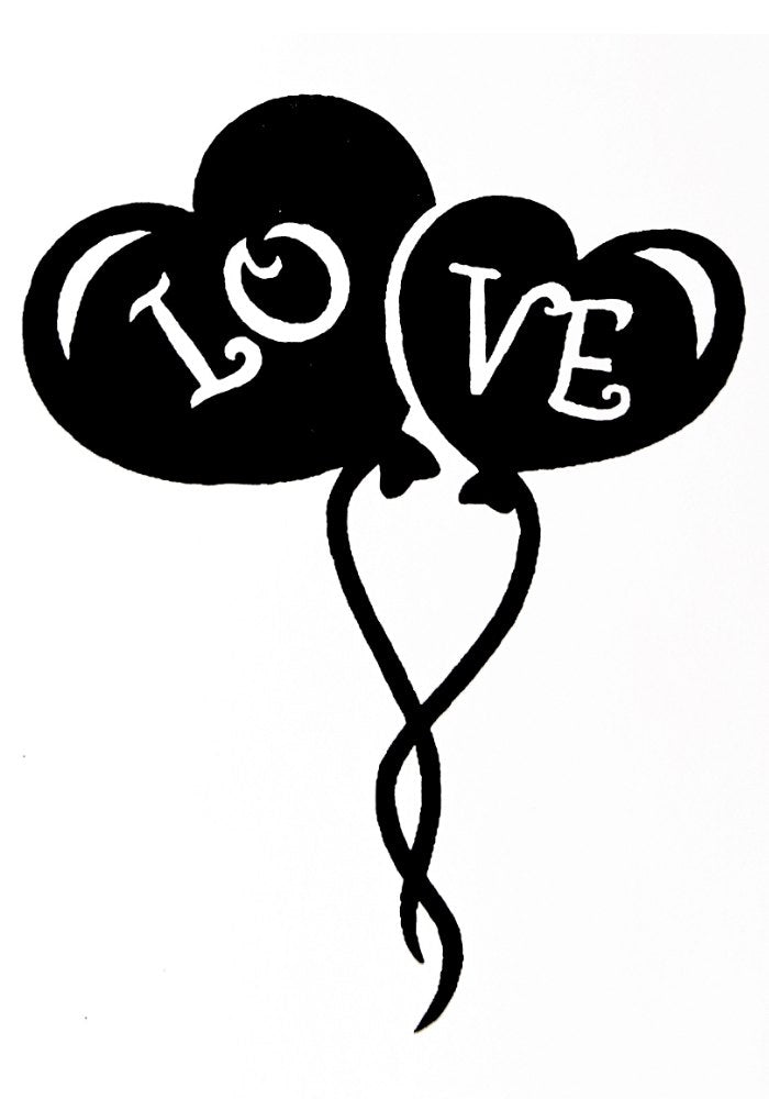 Quick Tattoo Glittersjabloon Ballonen Love - Festivales
