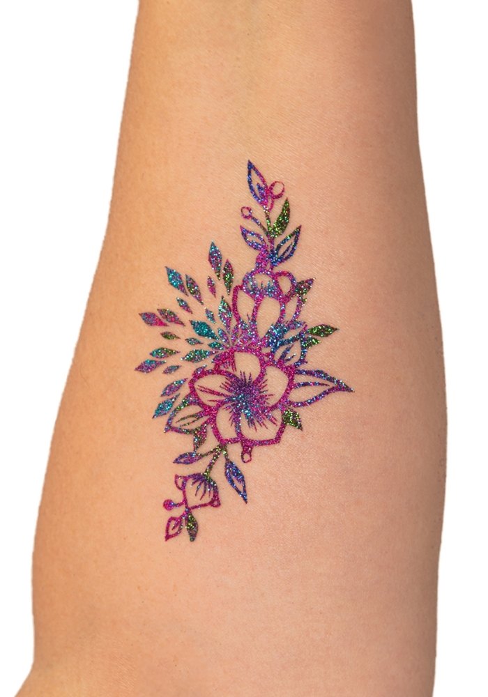 Quick Tattoo Glittersjabloon Bloemen Boeket - Festivales