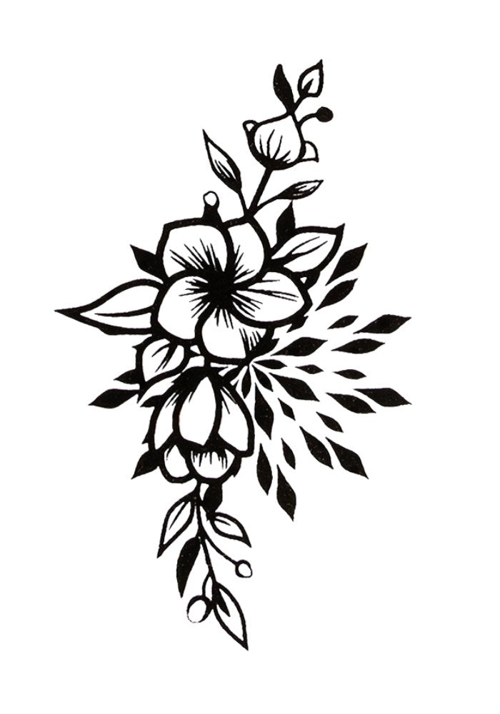 Quick Tattoo Glittersjabloon Bloemen Boeket - Festivales