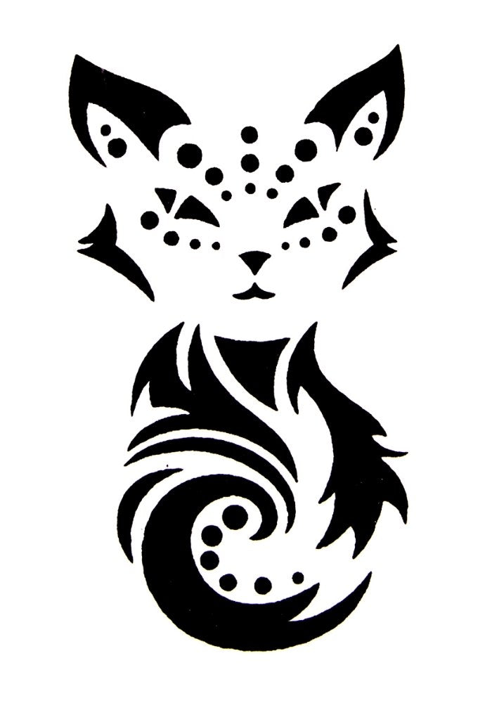 Quick Tattoo Glittersjabloon Kat Gestreept - Festivales