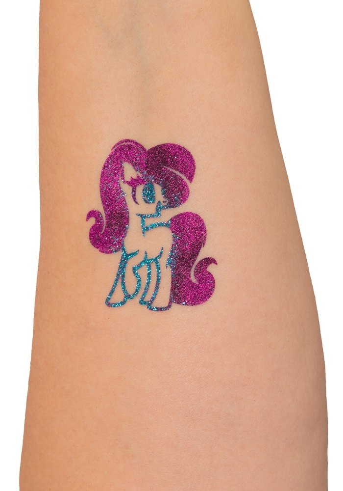 Quick Tattoo Glittersjabloon Pony - Festivales