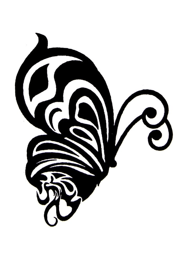Quick Tattoo Glittersjabloon Vlinder met Gesloten Vleugels - Festivales