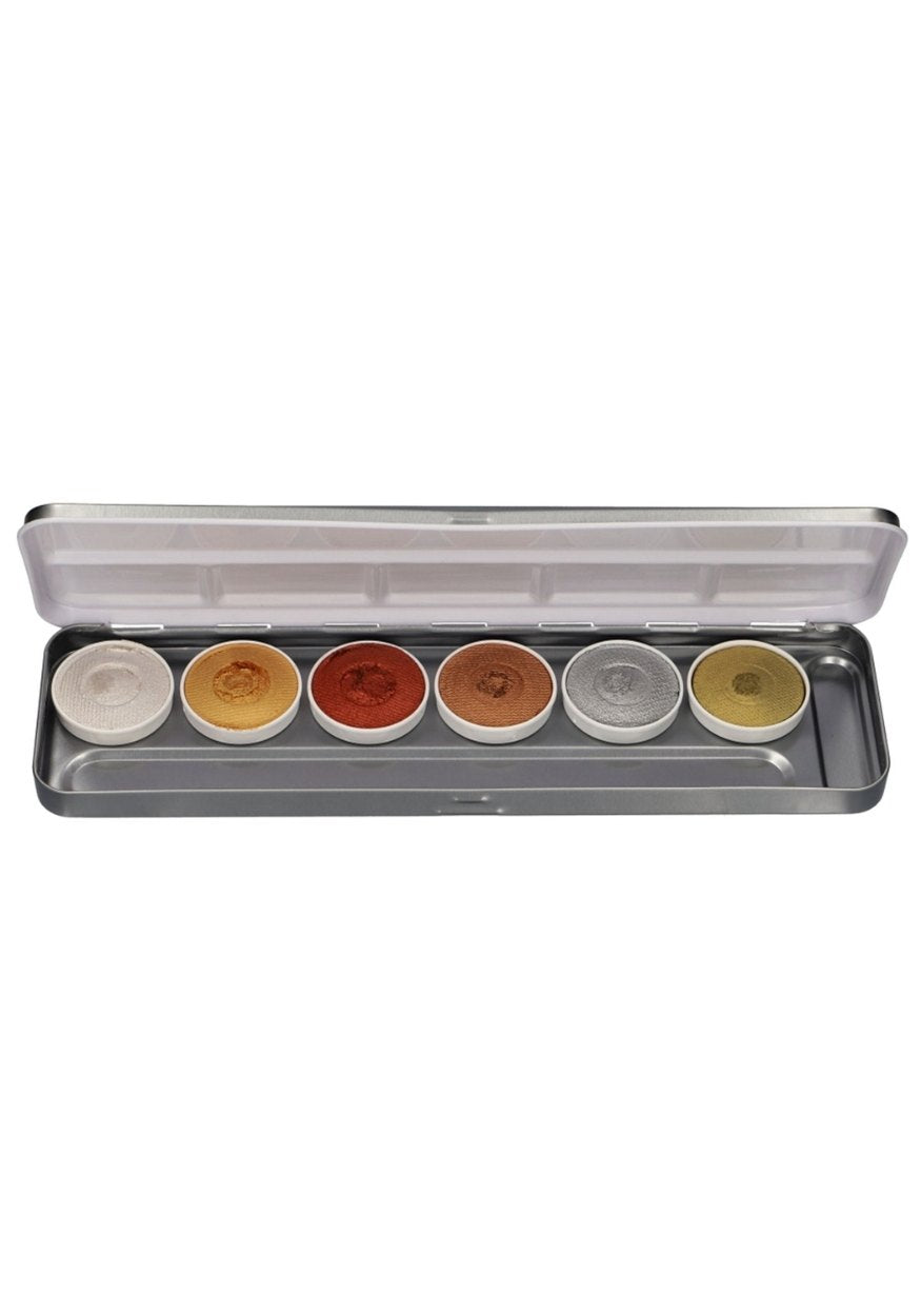 Aqua Face- and Bodypaint palette Luxery Precious Gem 6 colours - Festivales