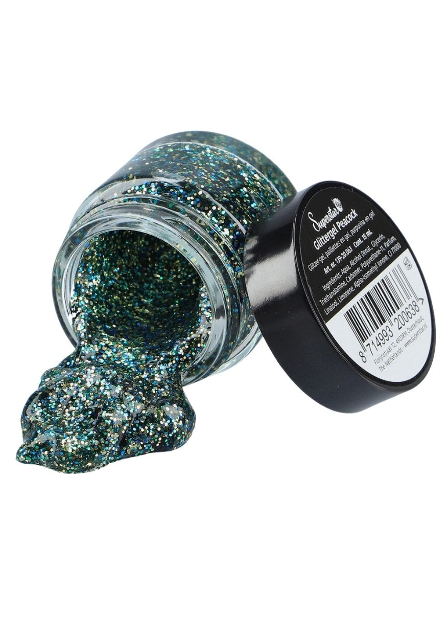 Gel Superstar Glitter Peacock (Huid&Haar) 15ml - Festivales