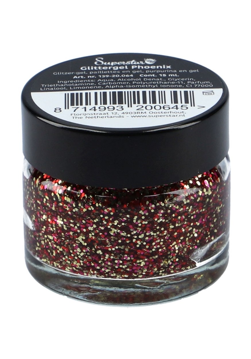 Gel Superstar Glitter Phoenix (Huid&Haar) 15ml - Festivales