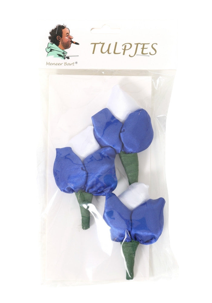 Tulpbroches 3st Blauw/Wit - Festivales