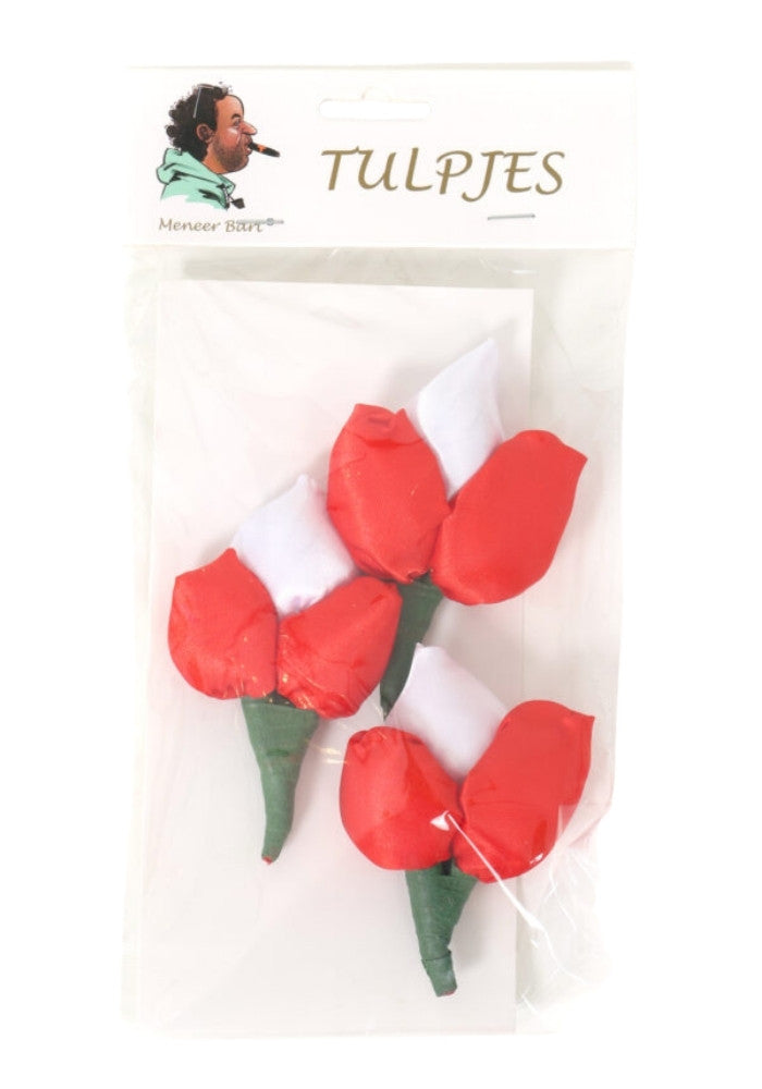 Tulpbroches 3st Rood/Wit - Festivales