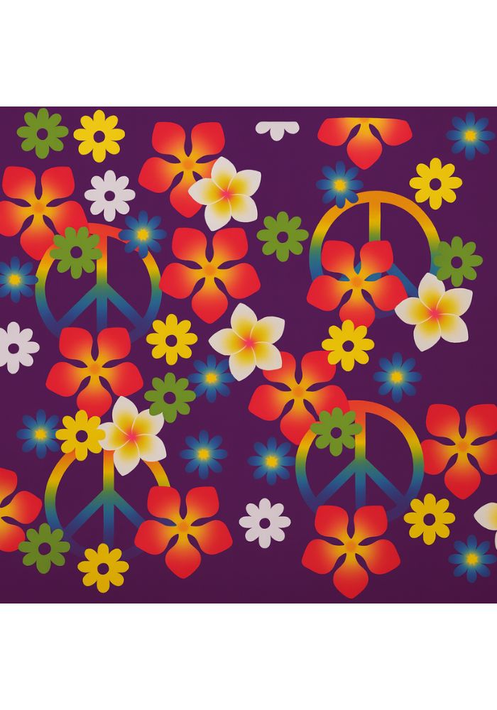 Zakdoek Flower Power Print - Festivales