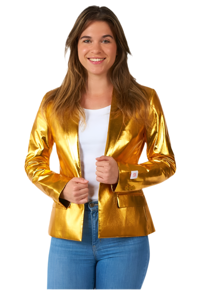 Carnavalsjas Blazer Dames Groovy Gold - OppoSuits - Festivales