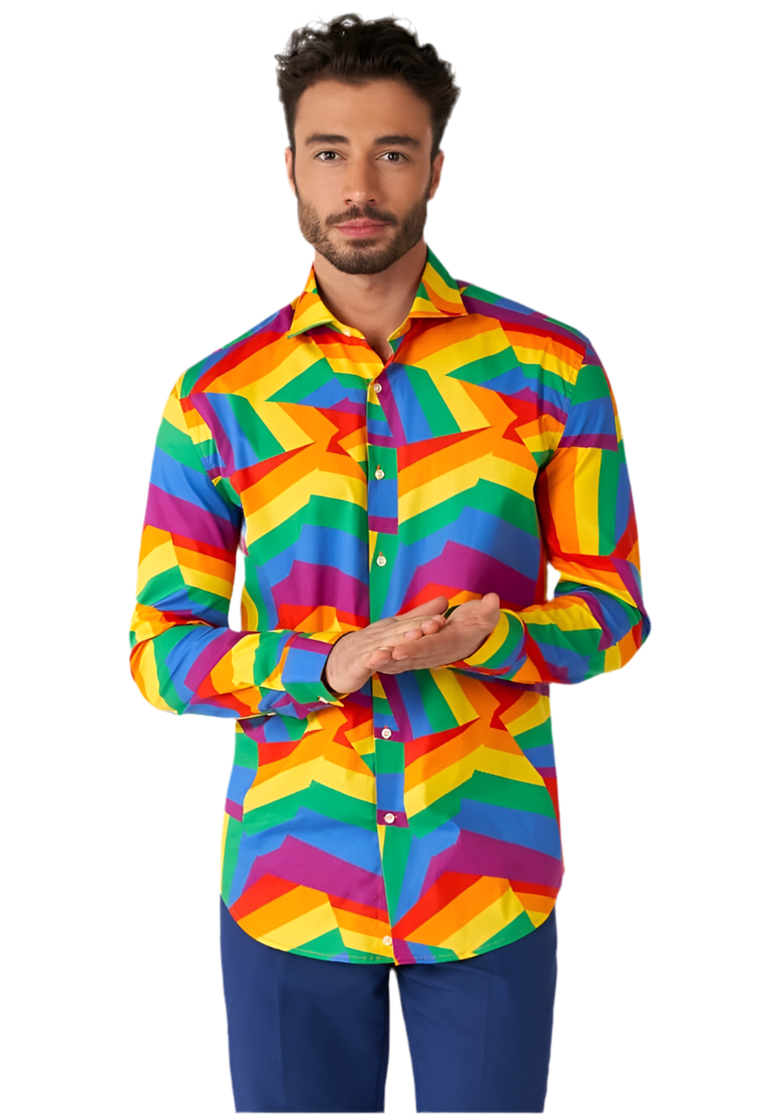 Zig Zag Rainbow Overhemd Heren - OppoSuits - Festivales