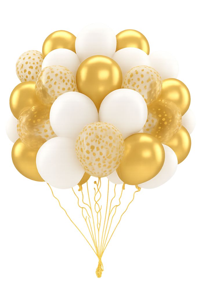 Ballonnen Pakket - Goud/Wit - 50 stuks - Festivales