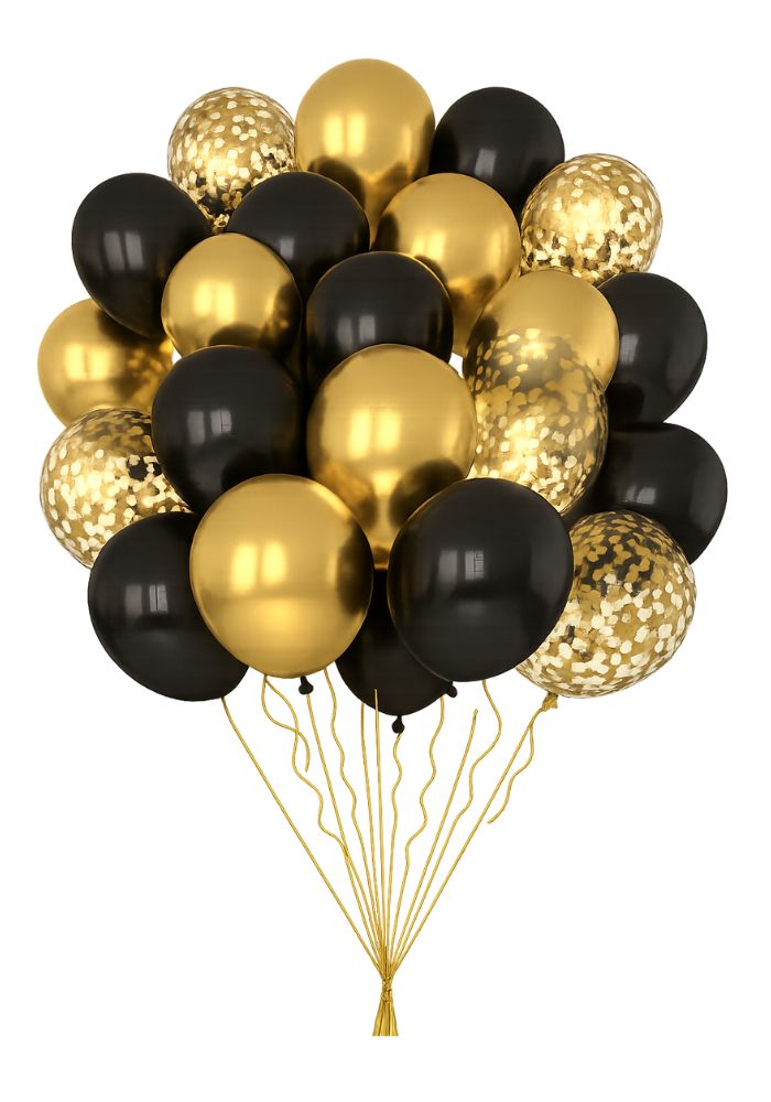 Ballonnen Pakket - Goud/Zwart - 50 stuks - Festivales