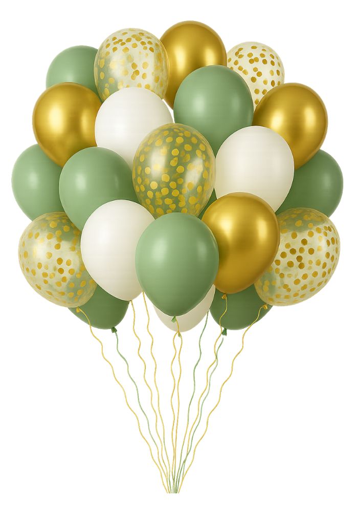 Ballonnen Pakket - Goud/Groen/Wit - 50 stuks - Festivales