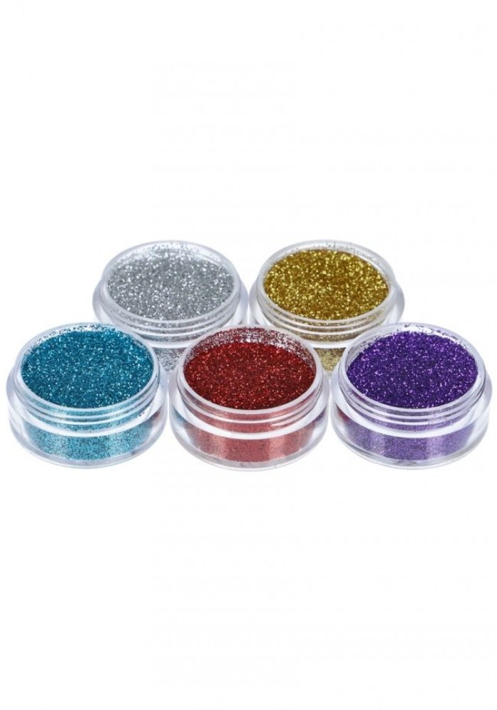 Basic glitterset for glitter tattoo 5 x 5 ml (98801) - Festivales