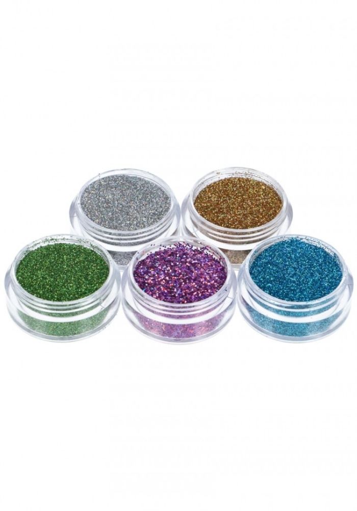 Basic glitterset for glitter tattoo 5 x 5 ml (98803) - Festivales