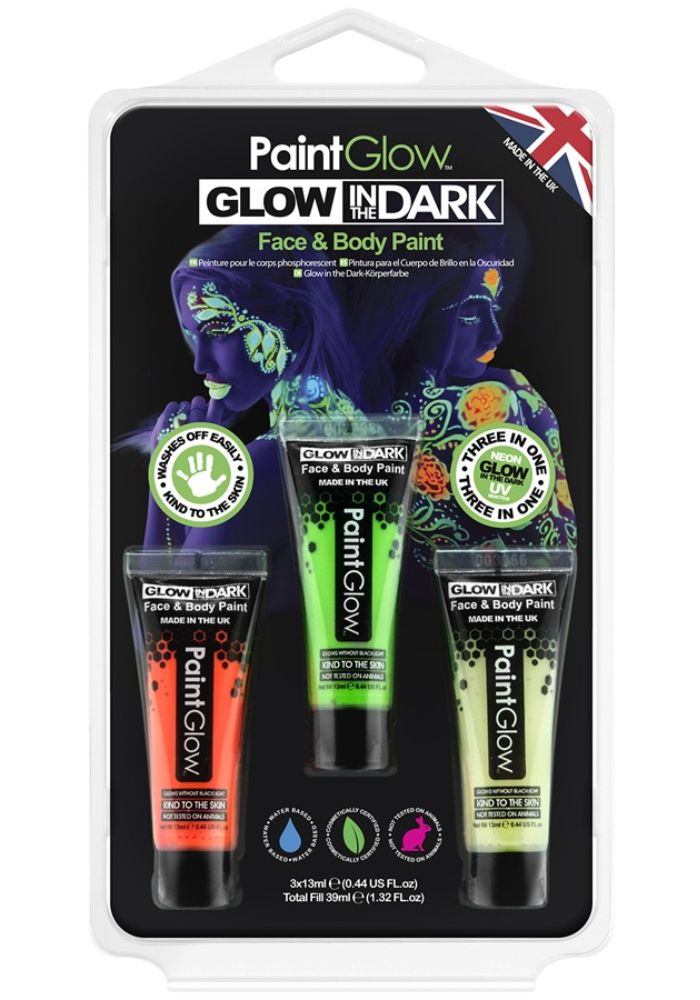 Blister Set Glow in the Dark face & body paint - Festivales