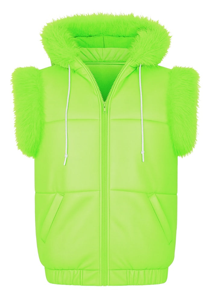 Carnavalsjas Bodywarmer Neon Groen voor Ski-Overall - Festivales