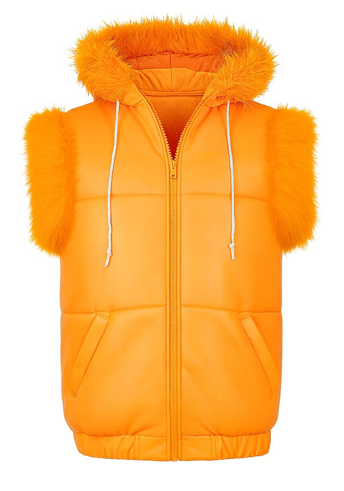 Carnavalsjas Bodywarmer Neon Oranje voor Ski-Overall - Festivales