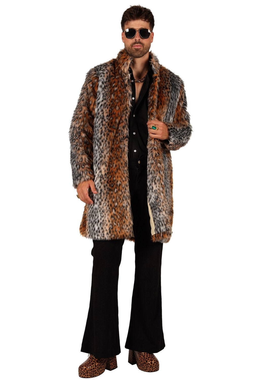 Bontjas Carnaval Heren Lang Panther Pimp - Festivales