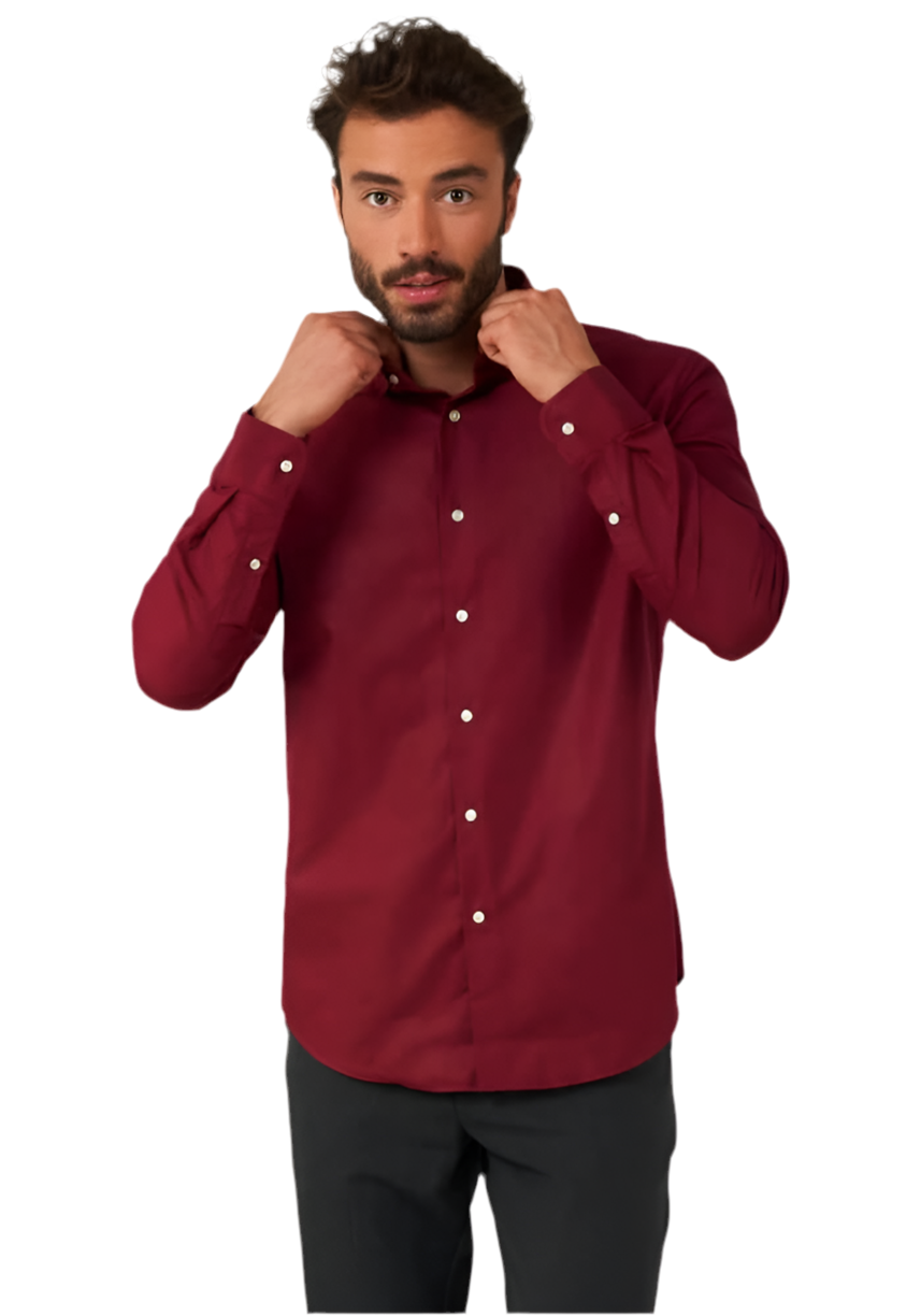 Burgundy Overhemd Heren - OppoSuits - Festivales