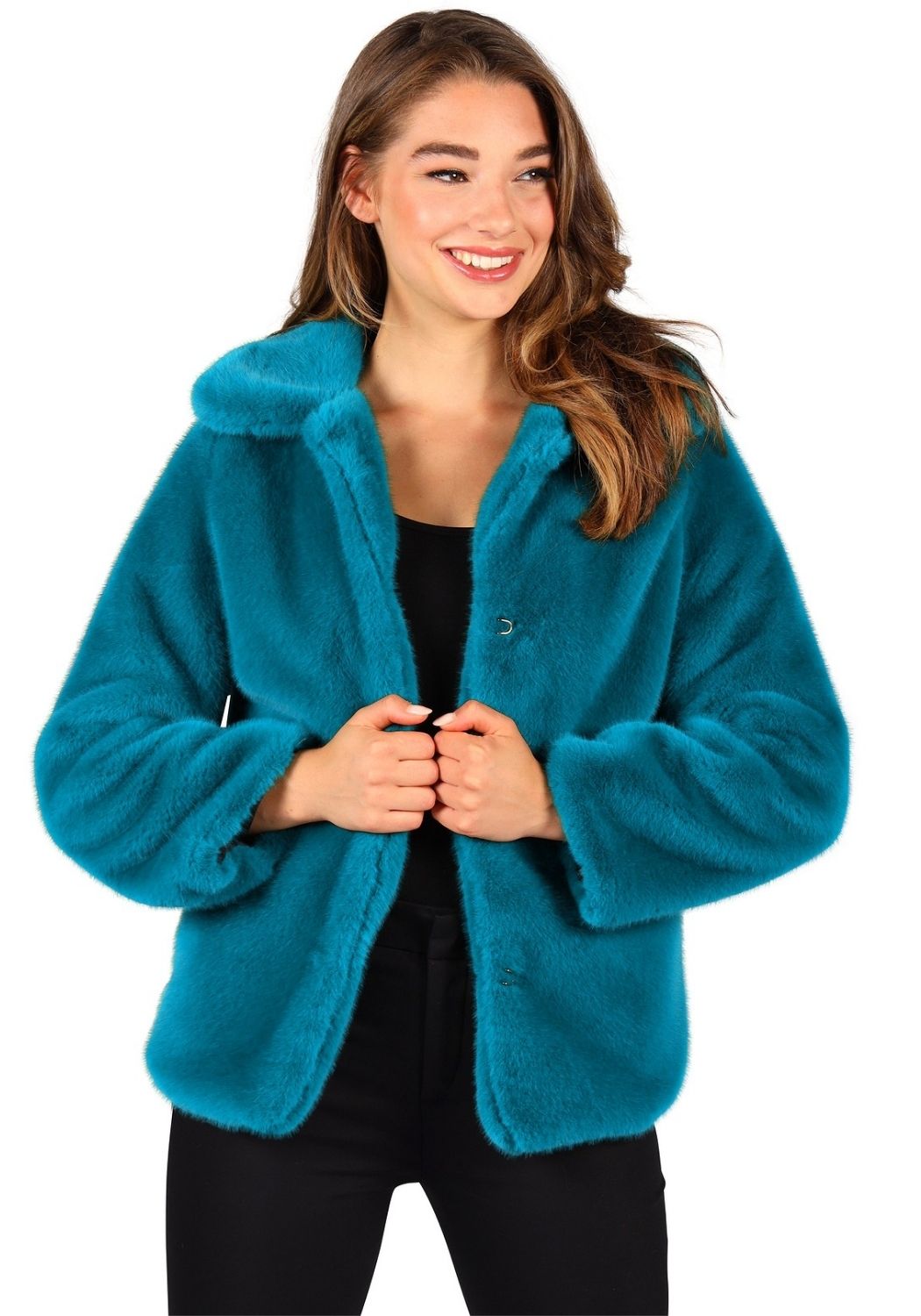 Bontjas Carnaval Dames Turquoise - Festivales