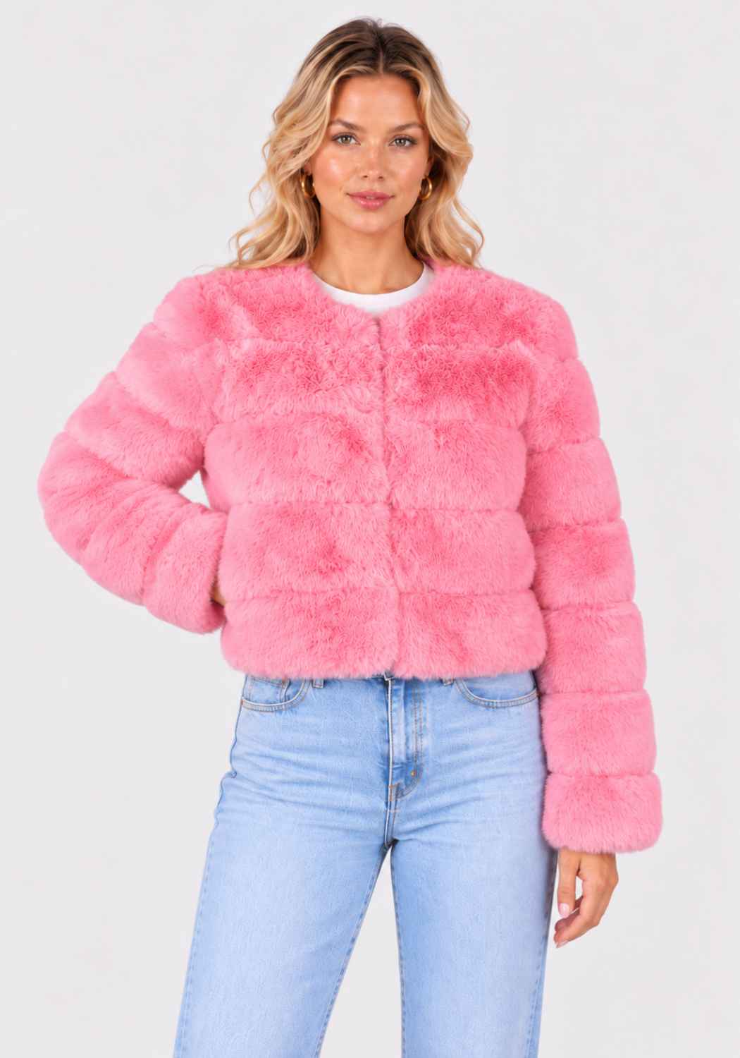Bontjas Carnaval Dames Roze Fashion - Festivales