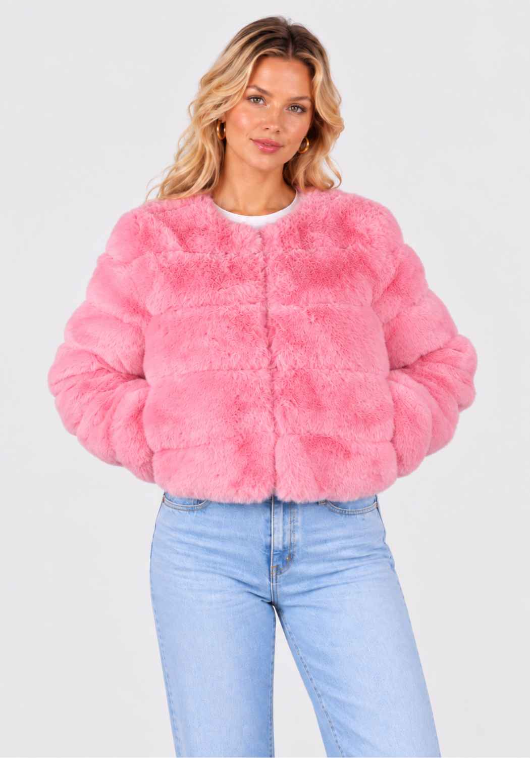 Bontjas Carnaval Dames Roze Fashion - Festivales