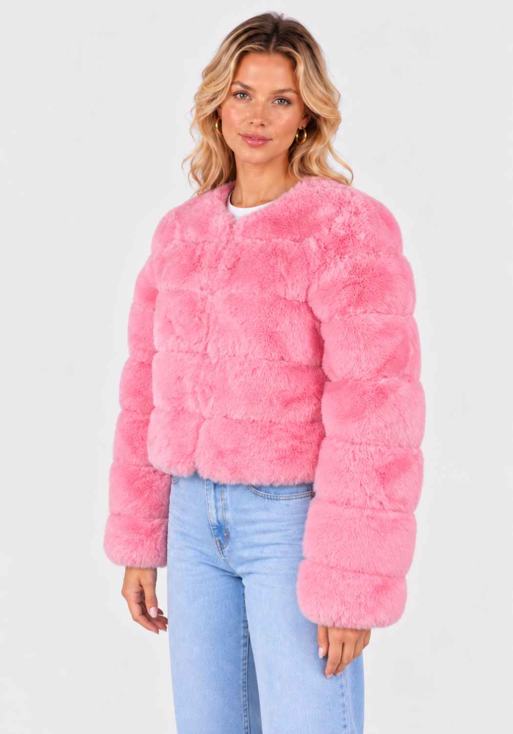 Bontjas Carnaval Dames Roze Fashion - Festivales